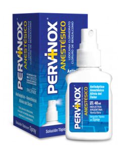 Antiséptico Anestésico Alivio del Dolor Spray Pervinox x 40 ml