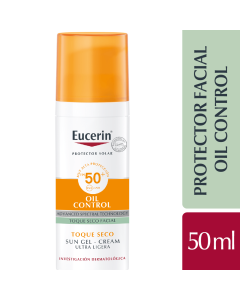 Protector Solar Sun Toque Seco Oil Control FPS 50+ Eucerin x 50 ml