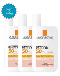 Combo X3 Protector Solar Anthelios UV Mune 400 Con Color FPS 50 La Roche Posay x 50 Ml