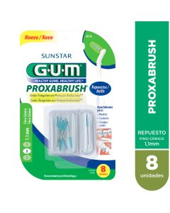 Repuesto Gum Proxabrush Interdental Fino Cónico 1.1 mm 414 x 8 un