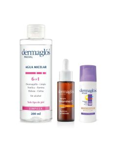 Kit Facial Dermaglós Serum Vit. C Protector Solar Tono Claro Dermaglos