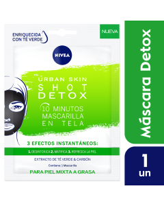 Máscara De Papel Urban Skin Shot Detox Nivea x 1 Un