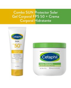 Combo Cetaphil Sun  Protector Solar Gel Corporal FPS 50 + Crema Corporal Hidratante 453g